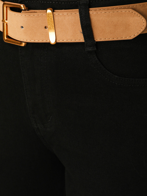 Női mom fit nadrág övvel fekete Dstreet UY2873