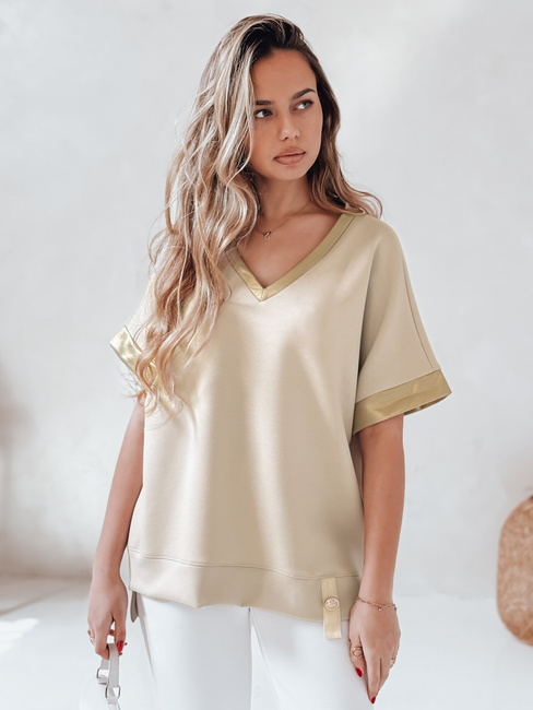 Női oversize blúz SHINE LOVE bézs Dstreet RY2914 Dstreet RY2914
