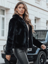 Női szőrmebunda GLAMFLUFFY rövid fekete Dstreet TY4985
