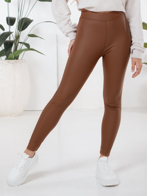 Női viaszos barna leggings Dstreet UY2725 UY2725