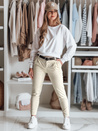 Női chino nadrág övvel MODELA világos bézs Dstreet UY2570