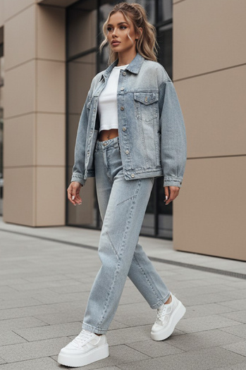 Női széles szárú farmer nadrág WIDENO kék Dstreet UY2492