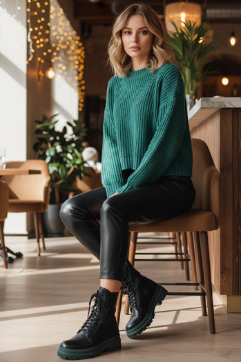 Női HARDSTEP kötött csizma fekete Dstreet ZY1304