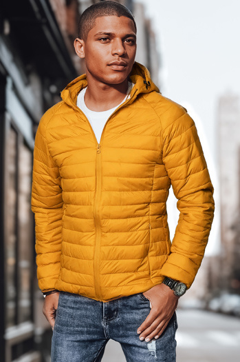 Sárga steppelt átmeneti férfi kabát Dstreet TX4407