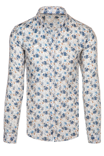 Férfi virágos fehér ing Dstreet DX2634 DX2634