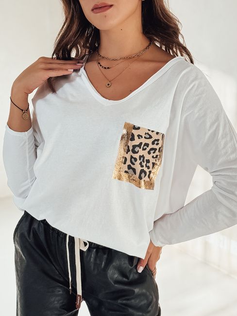 GLAMZONE női oversize nyomtatott blúz fehér Dstreet RY2683