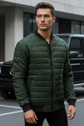 Férfi steppelt bomber dzseki zöld TX2211A