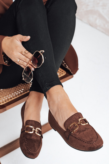 Női szarvasbőr barna mokaszinok Dstreet ZY1177 ZY1177