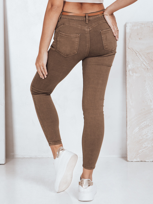 Női skinny nadrág övvel VIVASKIN barna Dstreet UY2745