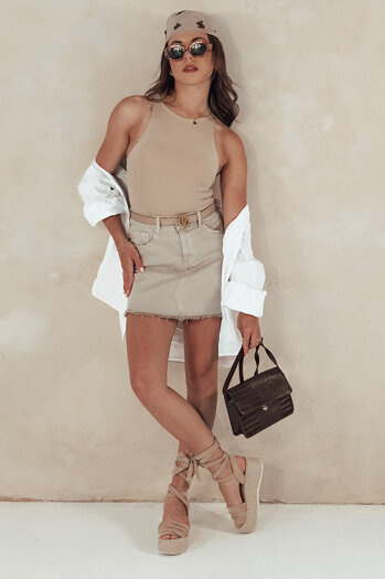 TRENDSTAR bézs Dstreet szoknya CY0459