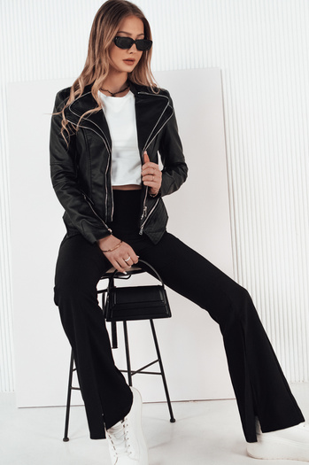 Női bőrdzseki AGER fekete Dstreet TY4161