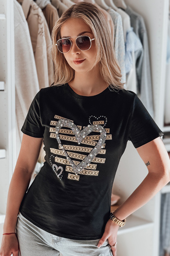 Női szív póló MARISS fekete Dstreet RY2740 RY2740