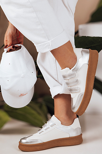 Női SOLEFIT tépőzáras tornacipő ezüst Dstreet ZY0633 ZY0633