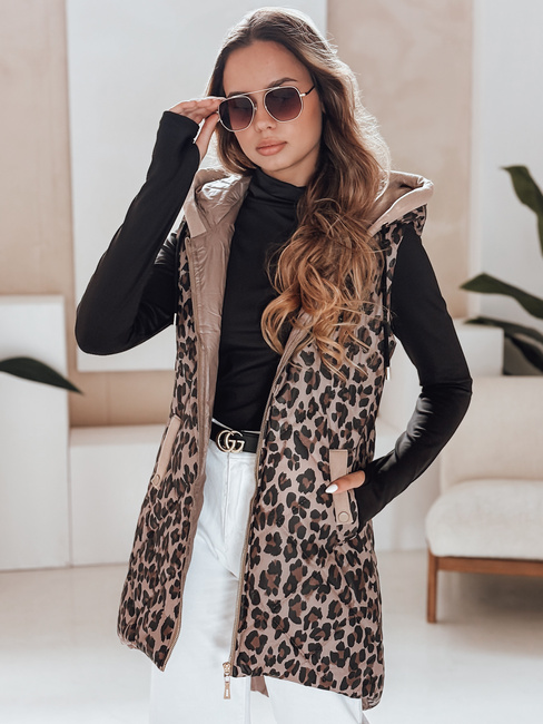 Női steppelt camel ELMERA mellény camel színben Dstreet TY5029