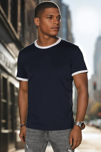 Férfi basic póló tengerészkék Dstreet RX5664