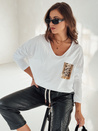 GLAMZONE női oversize nyomtatott blúz fehér Dstreet RY2683_1