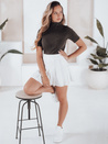Női rövid ujjú bordázott pulóver GIRLGLORY barna Dstreet MY2554