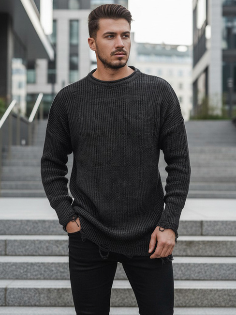 Férfi téli pulóver Szín Sötétszürke DSTREET WX1964