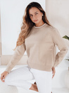 Női basic pulóver DARMILA bézs Dstreet MY2507