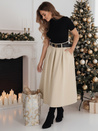 Női midi szoknya világos bézs Dstreet CY0477z