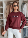 Női oversize pulóver hímzéssel SOFTRUS bordó Dstreet BY1407_1
