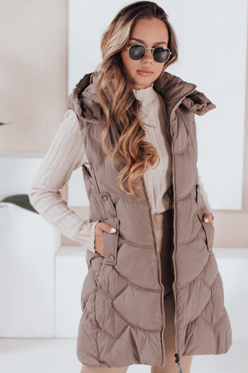 Női szigetelt steppelt mellény latte Dstreet TY5104