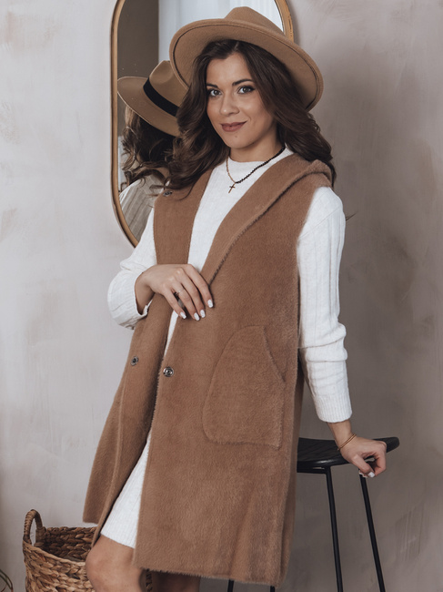 Női hosszú mellény ARTEMI Szín Camel DSTREET TY3940