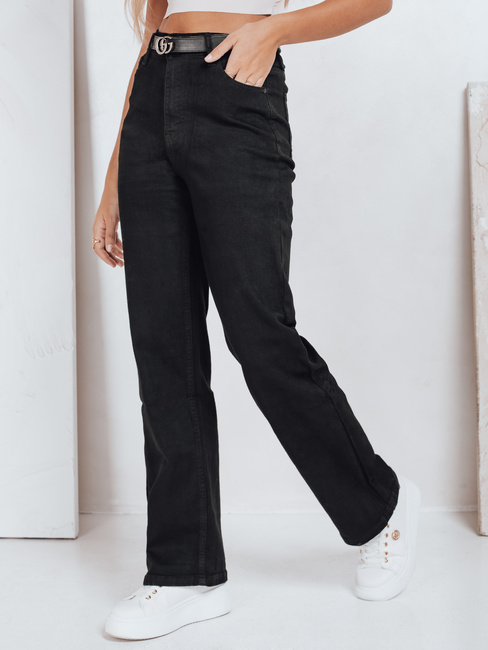 Női széles szárú farmer fekete Dstreet UY2748 UY2748