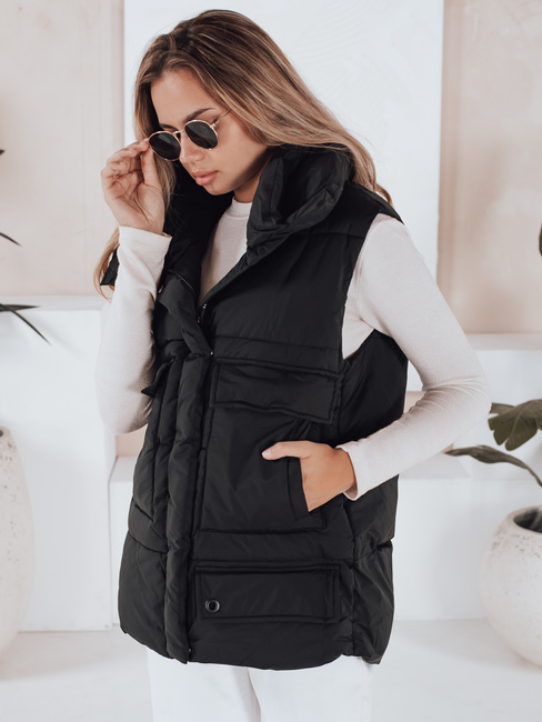 Női oversize mellény OMALIS fekete színben Dstreet TY3286