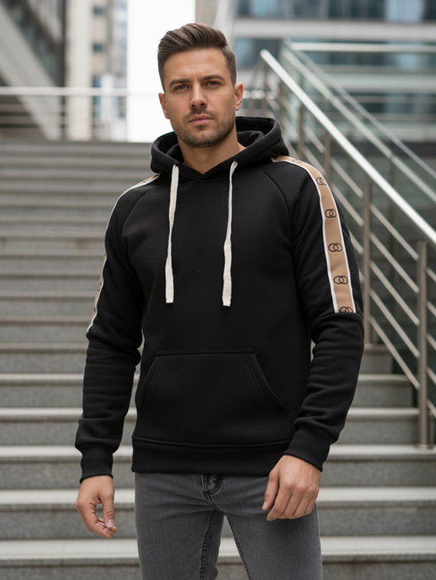 Férfi kapucnis pulóver fekete Dstreet BX5941