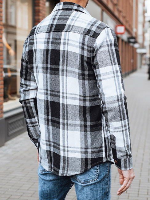 Férfi fekete-fehér kockás flanel ing Dstreet DX2675