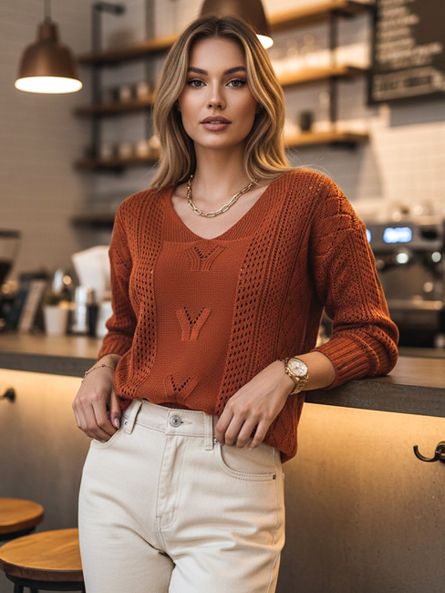 Női áttört pulóver DARIA Szín Camel DSTREET MY1721