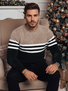 Férfi csíkos zöld pulóver Dstreet WX2231z