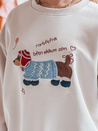 Női oversize pulóver hímzéssel DOGSWEETY cappuccino Dstreet BY1481