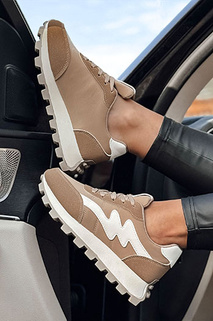 Női SNEAKAIR tornacipő vastag khaki talpú Dstreet ZY0566 ZY0566