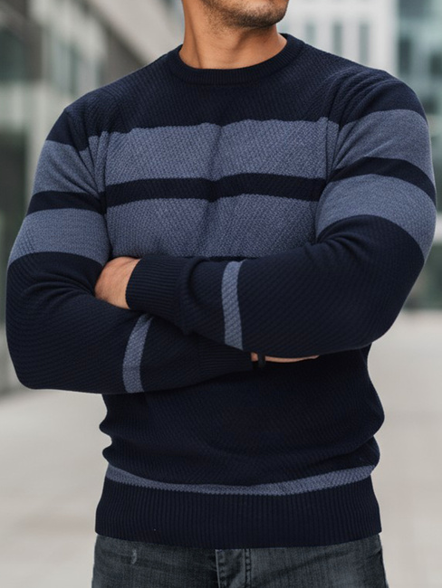 Férfi sötétkék pulóver Dstreet WX2330