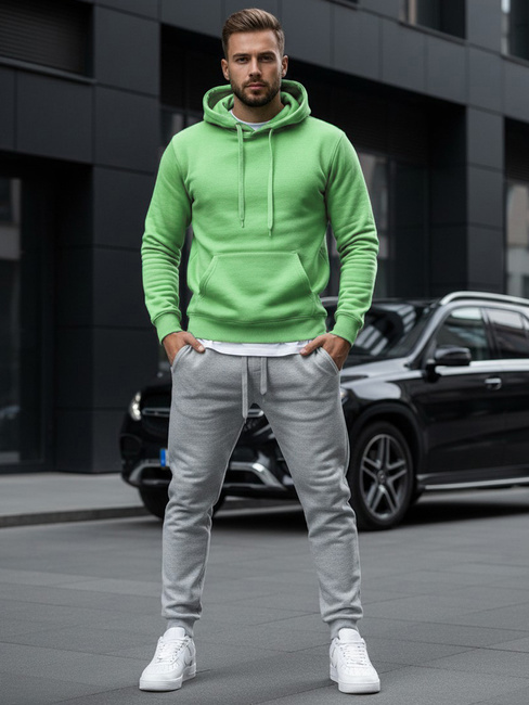 Kenguru típusú férfi pulcsi kapucnival menta színben Dstreet BX5082