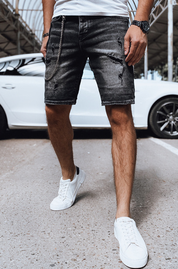 Férfi farmer rövidnadrág fekete Dstreet SX2161