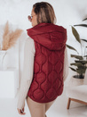 Női steppelt kapucnis mellény MISSVEST burgundi Dstreet TY5017