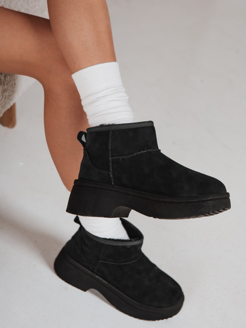 Női hócsizma vastag talppal fekete Dstreet ZY1284 ZY1284