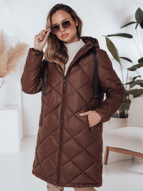 Női téli kabát SNOWVIBE barna steppelt Dstreet TY4989