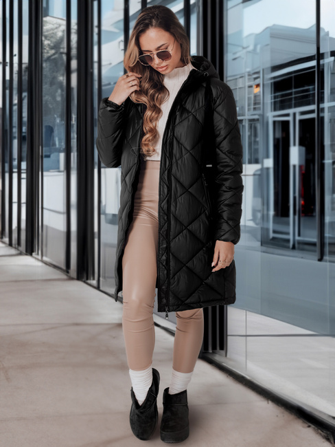 Női téli kabát SNOWVIBE fekete steppelt Dstreet TY4988