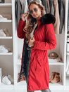 Női téli parka TRENDNEL megfordítható kapucnis piros Dstreet TY4588 TY4588
