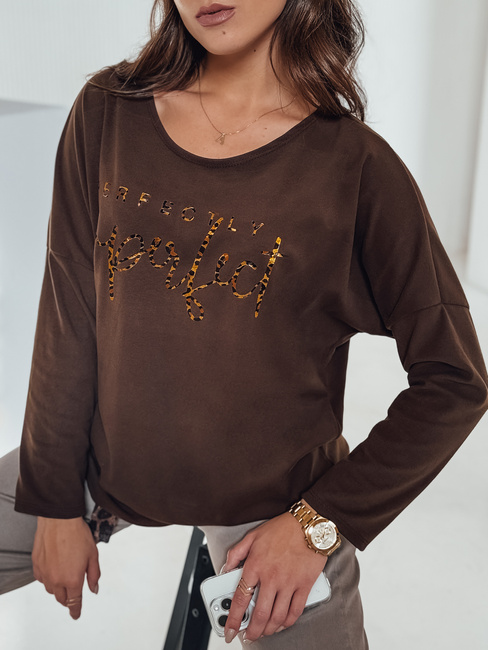Női oversize blúz PERFSTYLE csokoládé Dstreet RY2667