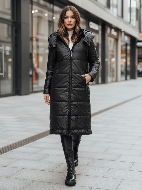 Női átmeneti dzseki ORVITA steppelt kapucnival fekete Dstreet TY5024 D Street TY5024z