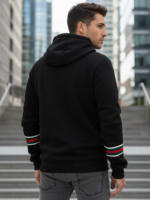 Férfi kapucnis pulóver fekete Dstreet BX5940