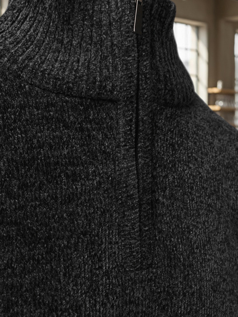 Férfi pulóver állógallérral sötétszürke Dstreet WX2351