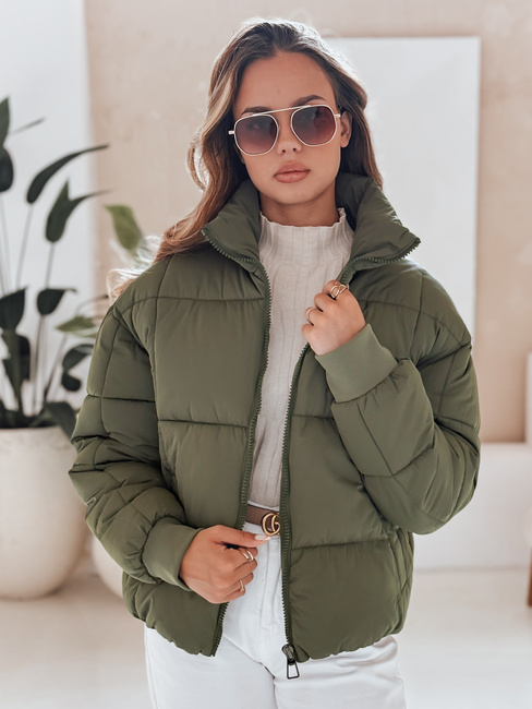 Női téli rövid steppelt dzseki VIBEGIRL zöld Dstreet TY4946