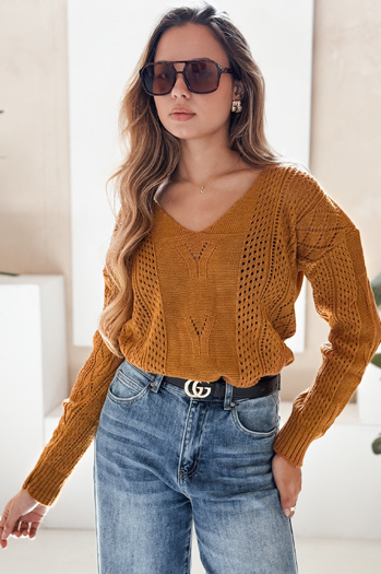 Női rövid pulóver DARIA Szín Mustár DSTREET MY1727