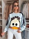 Női oversize pulóver foltokkal CUTE MAKEX kék Dstreet BY1490_1